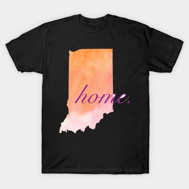 Indiana Home Watercolor Pink Orange T-Shirt by jrepkin